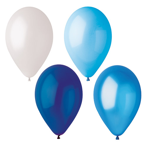 5 x 16 Luftballons Ø 25 cm farbig sortiert "Blue-Mix"