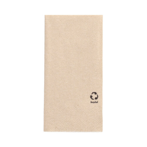 [37126] 8 x 250 Servietten, 2-lagig 1/8-Falz 33 cm x 33 cm natur aus recyceltem Papier