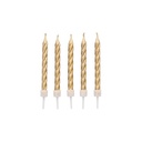 10 x 12 Geburtstagskerzen auf Halter 6 cm gold