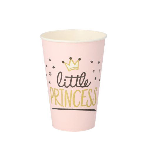 14 x 10 Trinkbecher, Pappe 0,2 l Ø 7 cm · 9,7 cm "Little Princess"