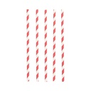 10 x 100 Trinkhalme Papier Ø 6 mm · 20 cm rot/weiss "Stripes"
