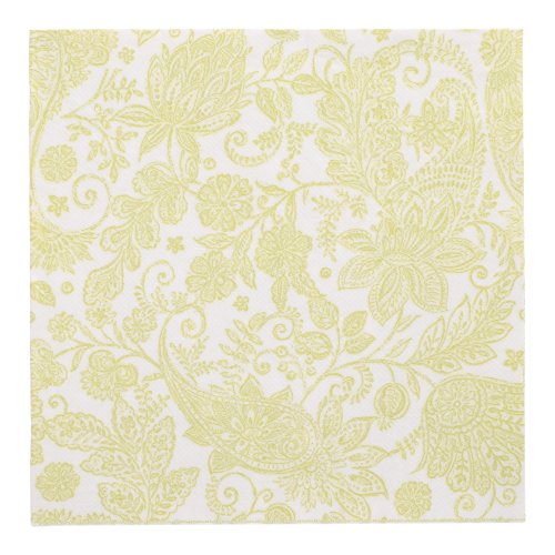 [37205] 8 x 20 Servietten "ROYAL Collection" 1/4-Falz 40 cm x 40 cm limonengrün "Paisley"