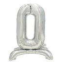 24 x Folienluftballon 73 cm silber "0" stehend