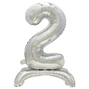 24 x Folienluftballon 73 cm silber "2" stehend