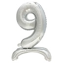 24 x Folienluftballon 73 cm silber "9" stehend