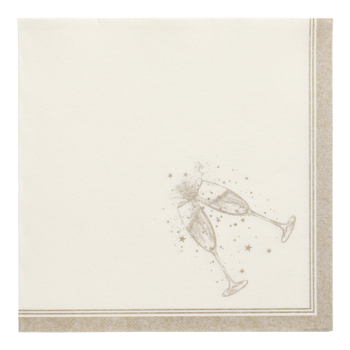 [37266] 8 x 20 Servietten "ROYAL Collection" 1/4-Falz 40 cm x 40 cm gold "Festivities"
