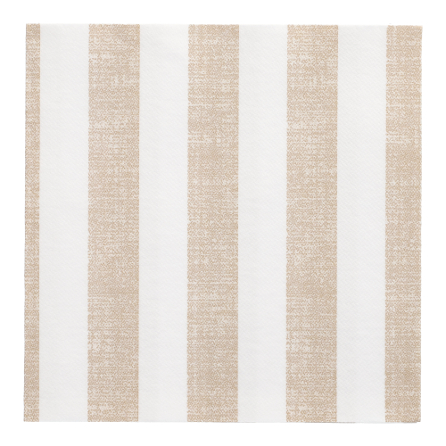 8 x 20 Servietten "ROYAL Collection" 1/4-Falz 40 cm x 40 cm sand "Lines"