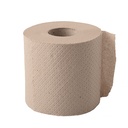 48 Rollen Toilettenpapier Tissue 10 cm x 9,5 cm hellbraun "soft" 2-lagig, 300 Blatt, Recycling