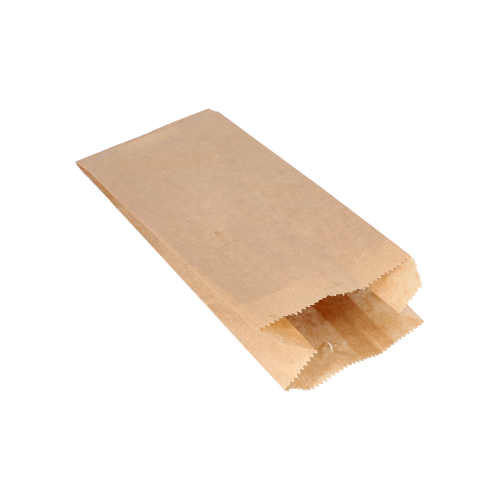 [37309] 1000 Papierfaltenbeutel gefädelt Kraftpapier 24 cm x 11 cm x 6 cm braun Füllinhalt 1 kg