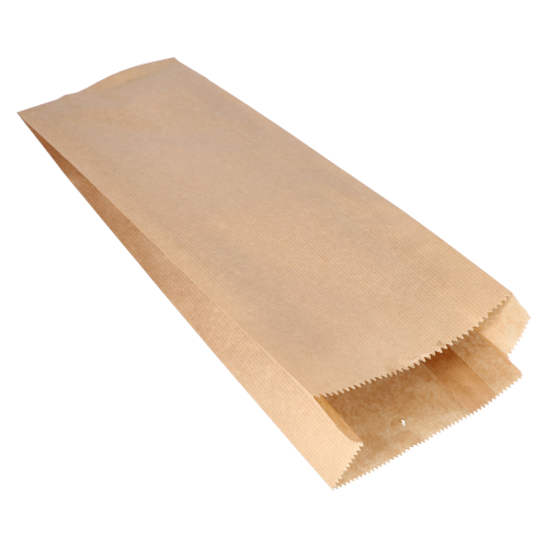 [37313] 1000 Papierfaltenbeutel gefädelt Kraftpapier 42 cm x 15 cm x 7 cm braun Füllinhalt 3 kg