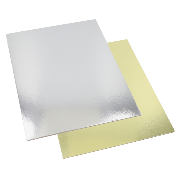 2 x 25 Tortenplatten eckig 0,3 cm x 30 cm x 40 cm gold/silber