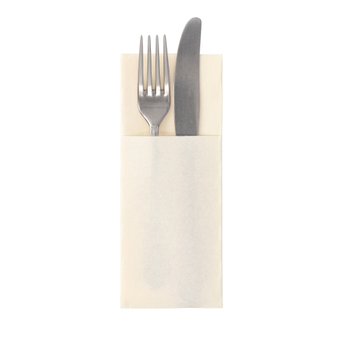 6 x 50 Servietten "ROYAL Collection" 40 cm x 30 cm champagner mit Besteckfalz