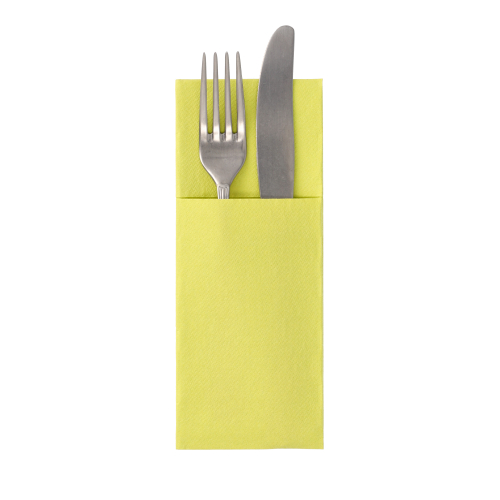 6 x 50 Servietten "ROYAL Collection" 40 cm x 30 cm limonengrün mit Besteckfalz