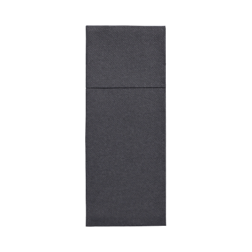 6 x 50 Servietten "ROYAL Collection" 40 cm x 30 cm schwarz mit Besteckfalz