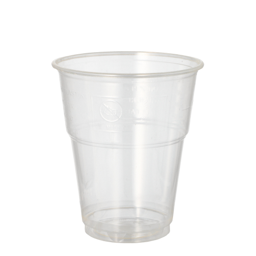 8 x 10 Kaltgetränkebecher, PLA "pure" 0,3 l Ø 9,5 cm · 11 cm glasklar mit Schaumrand