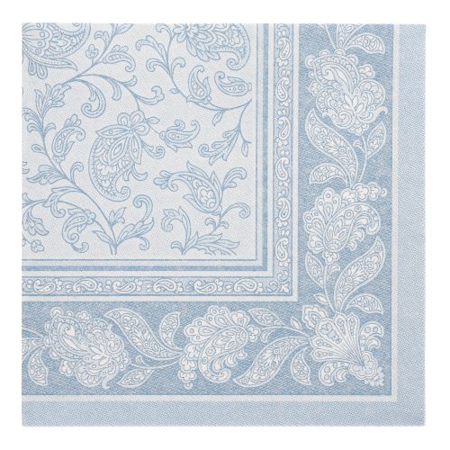 [37355] 8 x 20 Servietten "ROYAL Collection" 1/4-Falz 40 cm x 40 cm arktikblau "Ornaments"
