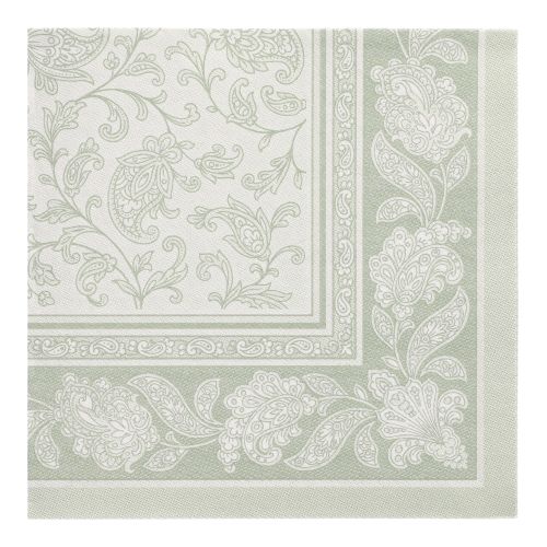 [37356] 8 x 20 Servietten "ROYAL Collection" 1/4-Falz 40 cm x 40 cm jadegrün "Ornaments"