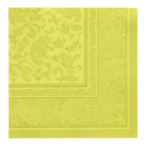 [37362] 8 x 20 Servietten "ROYAL Collection" 1/4-Falz 40 cm x 40 cm limonengrün "Ornaments"