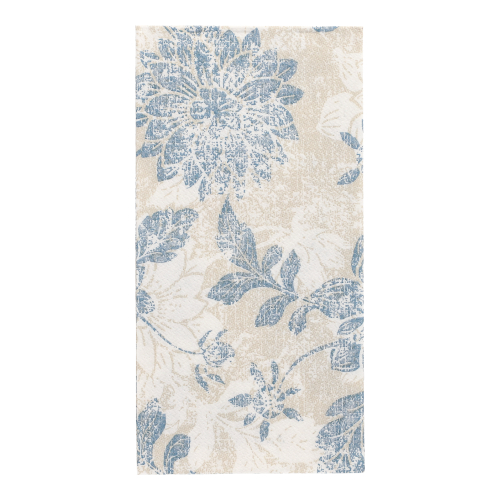 5 x 50 Servietten "ROYAL Collection" 1/8-Falz 40 cm x 40 cm arktikblau "Flowers"