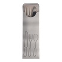 5 x 100 Bestecktaschen 23,5 cm x 7,3 cm grau inkl. farbiger Serviette