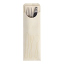 5 x 100 Bestecktaschen 23,5 cm x 7,3 cm creme inkl. farbiger Serviette