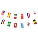 10 x Flaggenkette, Papier 10 m "32 Nations" schwer entflammbar