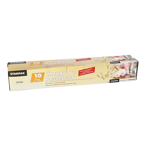 [81105] 16 x 10 Spritzbeutel 1,8 l 46 cm x 23 cm transparent inkl. 3 Spritztüllen