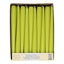 2 x 50 Leuchterkerzen Ø 2,2 cm · 25 cm limonengrün