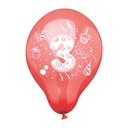 12 x 6 Zahlenluftballons Ø 25 cm farbig sortiert "3"