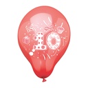 12 x 6 Zahlenluftballons Ø 25 cm farbig sortiert "10"