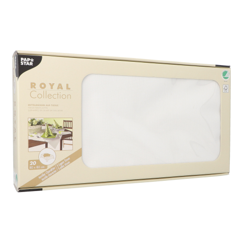 5 x 20 Mitteldecken, Tissue "ROYAL Collection" 80 cm x 80 cm weiss