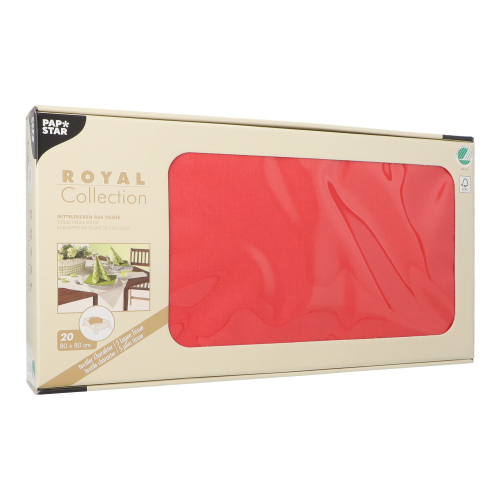[81890] 5 x 20 Mitteldecken, Tissue "ROYAL Collection" 80 cm x 80 cm rot
