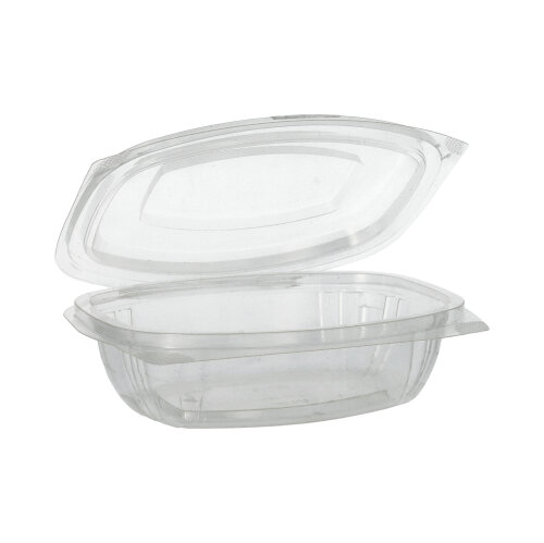 [82200] 6 x 50 Feinkost- und Salatschalen mit Klappdeckeln, PLA "pure" 375 ml 4,8 cm x 16,1 cm x 13,2 cm