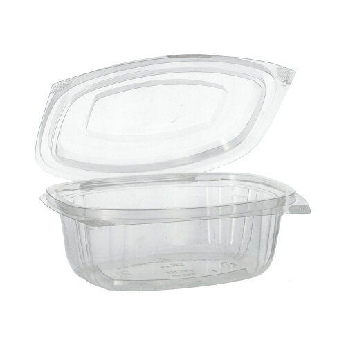 [82201] 6 x 50 Feinkost- und Salatschalen mit Klappdeckeln, PLA "pure" 500 ml 6,4 cm x 16,1 cm x 13,2 cm