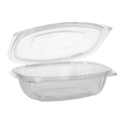 4 x 50 Feinkost- und Salatschalen mit Klappdeckeln, PLA "pure" 750 ml 6,6 cm x 20,5 cm x 16,8 cm
