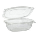 4 x 50 Feinkost- und Salatschalen mit Klappdeckeln, PLA "pure" 1 l 7,6 cm x 20,5 cm x 16,8 cm glasklar