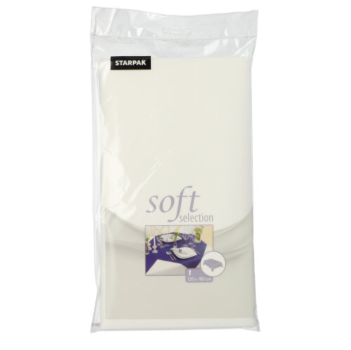 [82306] 10 x Tischdecke, stoffähnlich, Vlies "soft selection" 120 cm x 180 cm weiss