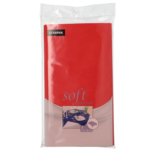 [82309] 10 x Tischdecke, stoffähnlich, Vlies "soft selection" 120 cm x 180 cm rot