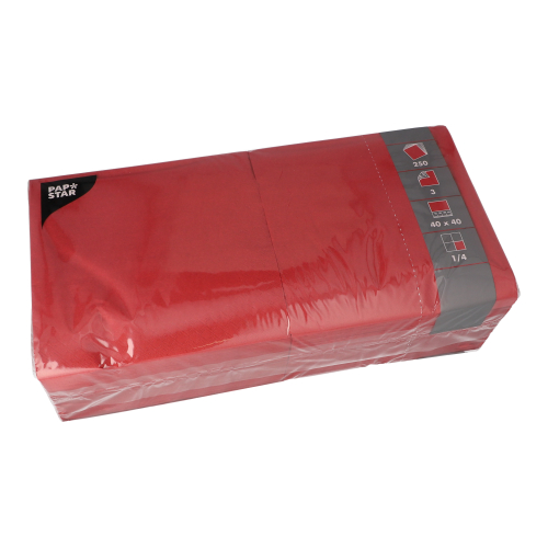 4 x 250 Servietten, 3-lagig 1/4-Falz 40 cm x 40 cm bordeaux