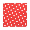 12 x 30 Servietten, 3-lagig 1/4-Falz 33 cm x 33 cm rot "Dots"