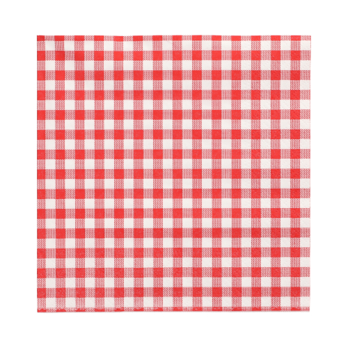 [82763] 12 x 30 Servietten, 3-lagig 1/4-Falz 33 cm x 33 cm rot "Vichy Karo"
