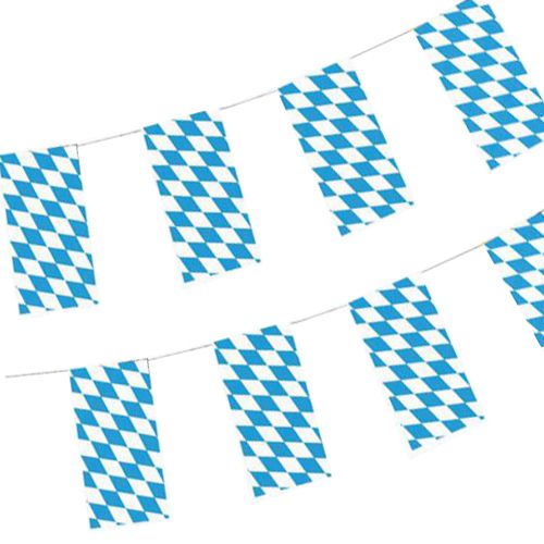 [82807] 5 x Flaggenkette, Papier 10 m "Bayrisch Blau" schwer entflammbar