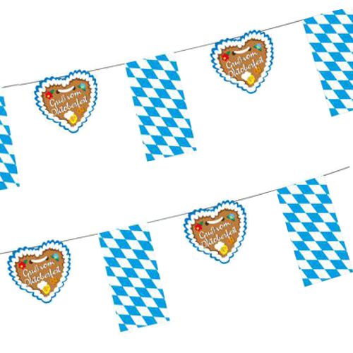 10 x Flaggenkette, Papier 4 m "Gruß vom Oktoberfest"