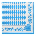 8 x 50 Servietten, 3-lagig 1/4-Falz 40 cm x 40 cm "Bayrisch Blau"