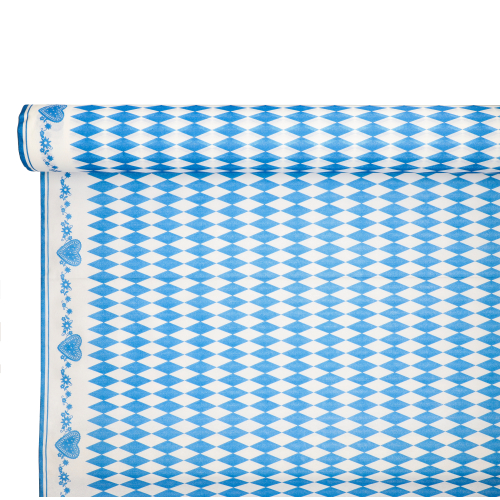 [84501] 4 x Tischdecke, stoffähnlich, Airlaid 25 m x 1,18 m "Bayrisch Blau"