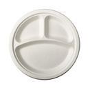 12 x 12 Teller, Zuckerrohr "pure" 3-geteilt Ø 23 cm · 2 cm weiss