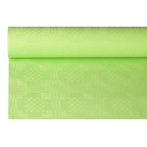 6 x Papiertischtuch mit Damastprägung 8 m x 1,2 m limonengrün
