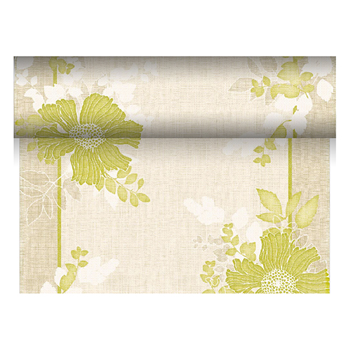 4 x Tischläufer, stoffähnlich, PV-Tissue Mix "ROYAL Collection" 24 m x 40 cm grün "Annabel"