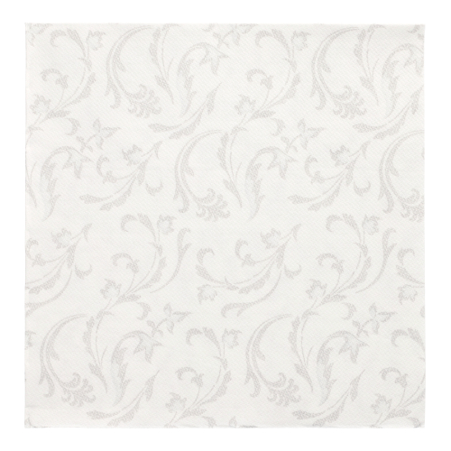 5 x 50 Servietten "ROYAL Collection" 1/4-Falz 40 cm x 40 cm weiss "Damascato"