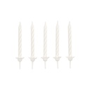 10 x 24 Geburtstagskerzen mit Halter 6 cm weiss